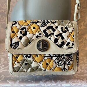 Vera Bradley Patricia Crossbody Bag, "Go Wild" Pattern, Leather Trim/Strap